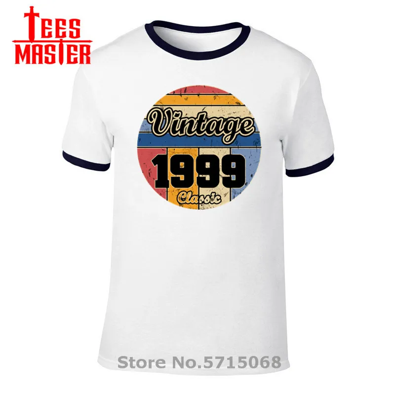 Для мужчин модный принт с круглым вырезом Футболка 20th на день рождения