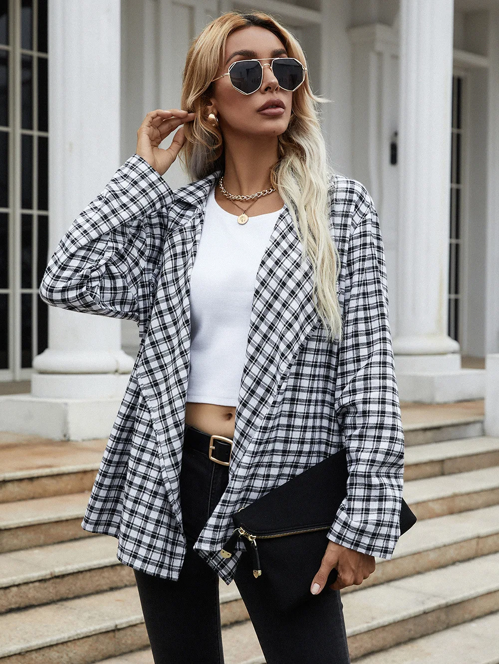 

2021 Autumn And Winter Shirt Jacket Jacket Long-sleeved Temperament Slim T-shirt Shirt Jacket Women