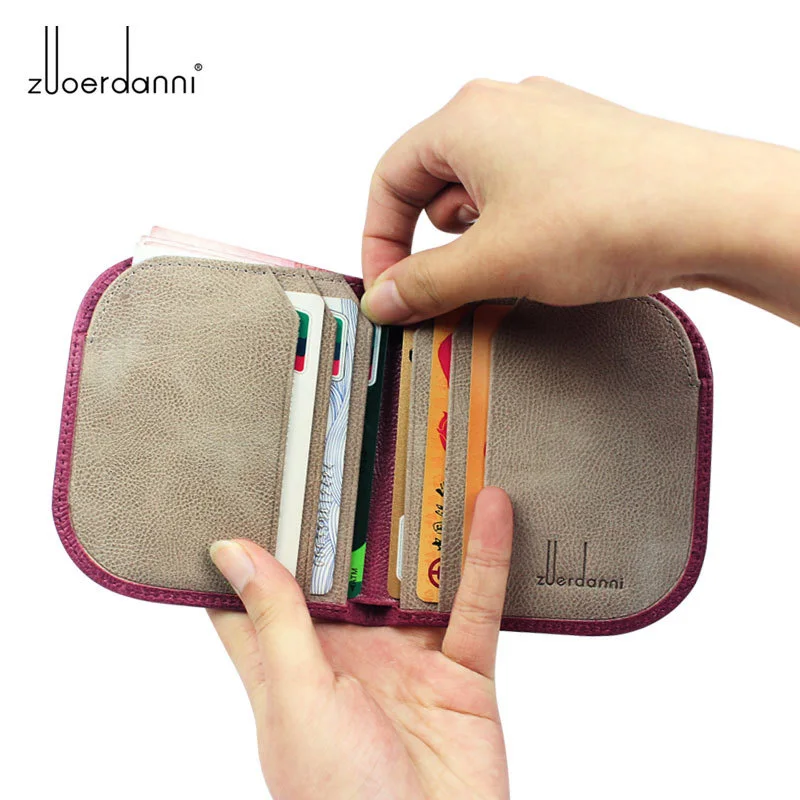 

Top Grade Unisex Thin Genuine Leather Wallets Ladies Mini Purse Female Short Wallet Womens Card Coin Holder Girls Leather Wallet