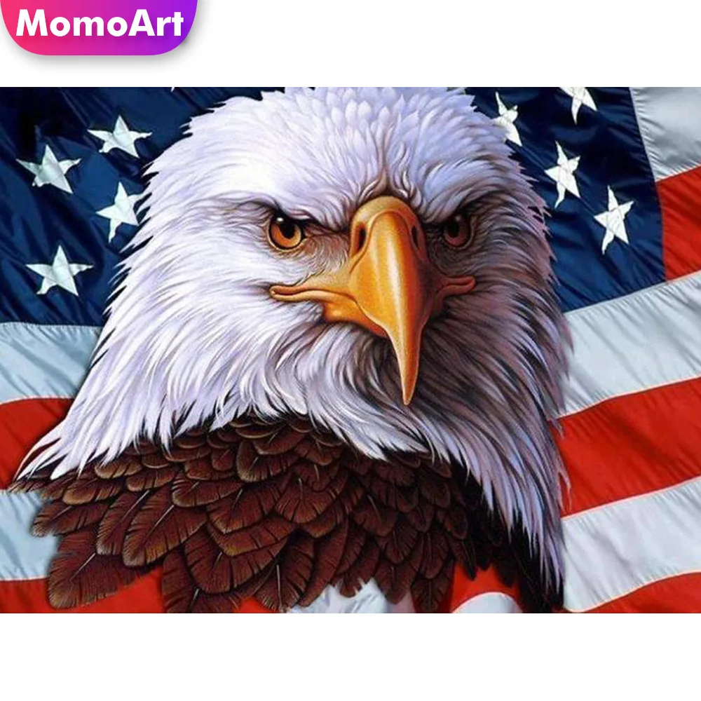 MomoArt Алмазная краска ing Животное орел полная Вышивка Американский флаг подарок