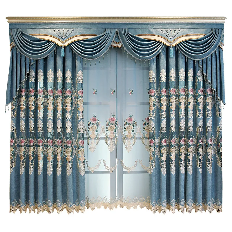Занавески для гостиной столовой спальни в европейском стиле с вышивкой