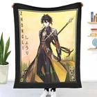 Ударопрочное одеяло Zhongli-Genshin, декоративное одеяло с 3D принтом для дивана, спальни, для детей и взрослых, рождественский подарок