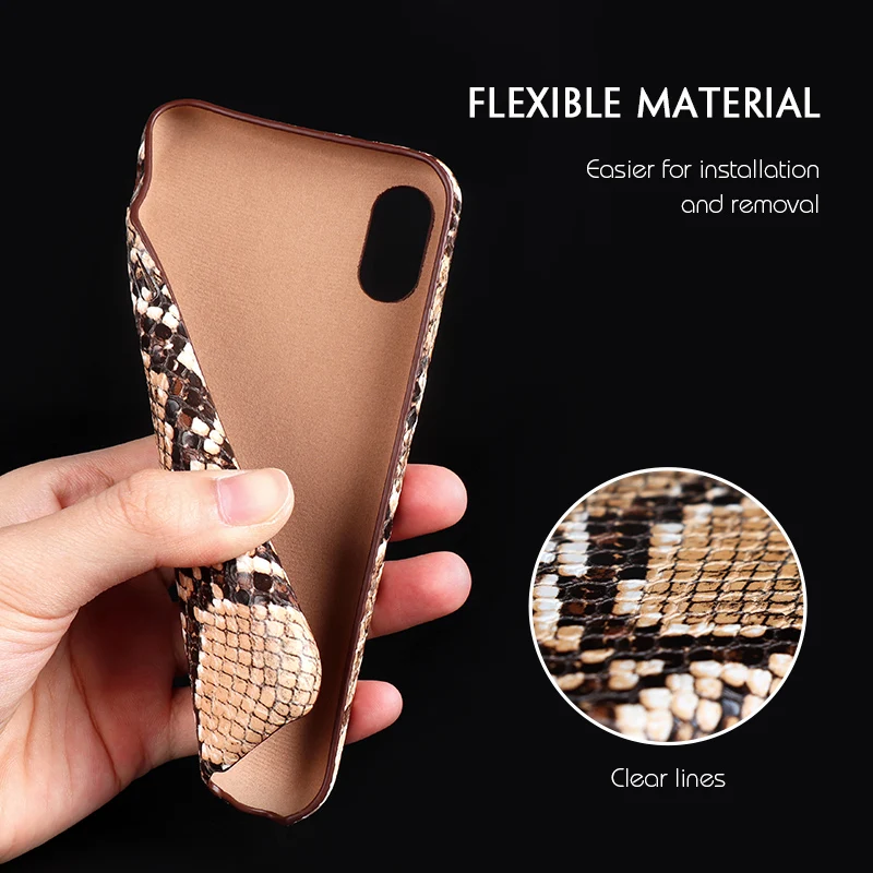 Чехол из искусственной кожи под змеиную кожу для iPhone 11Pro Max X XR XS текстурированный