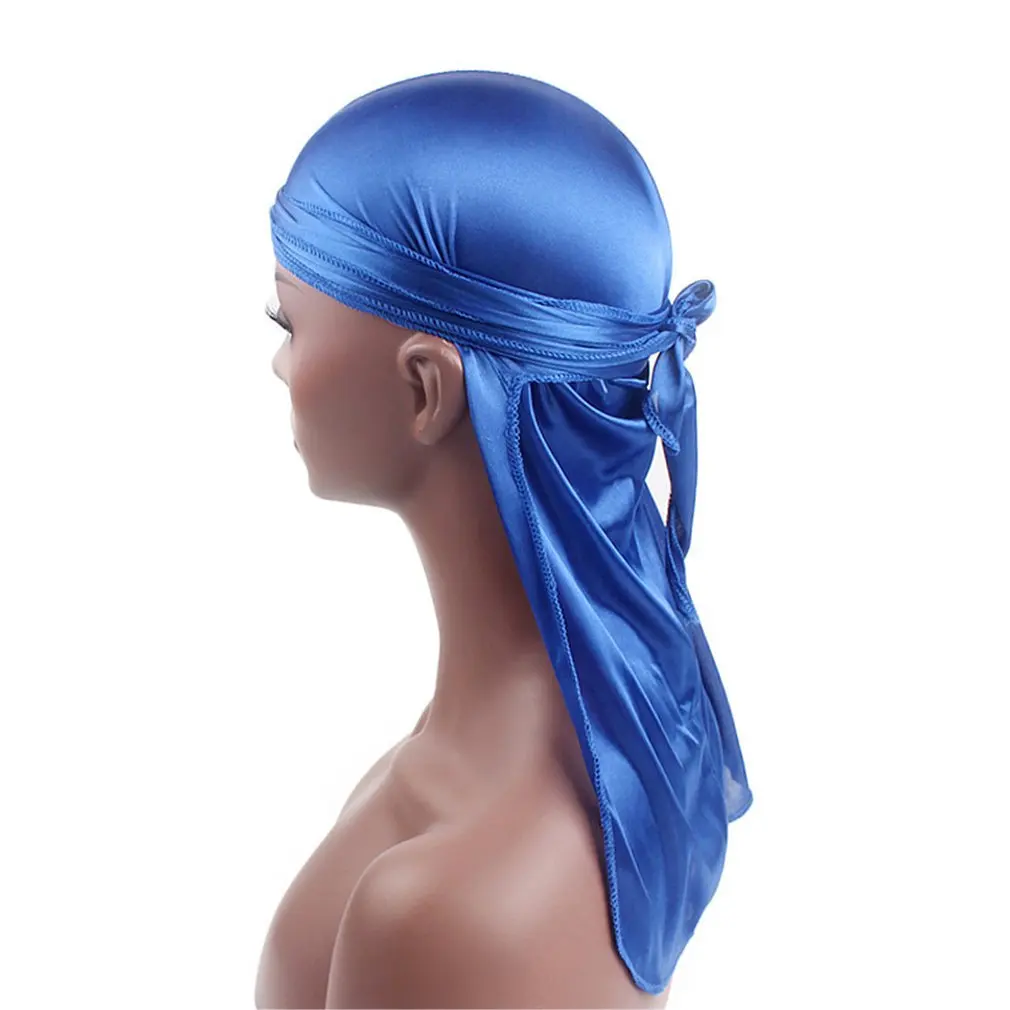 

Men Women Silk Satin Breathable Silky Durag 360 Wave Cool Bandana Hat Turban