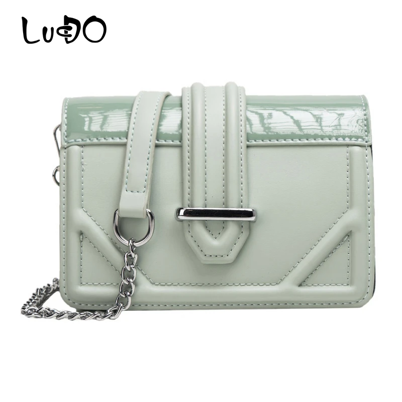 

LUCDO Patent Leather Shoulder Messenger Bag Fashion Chain Crossbody Bags For Women 2020 Female Designer Purses And Handbags Sac