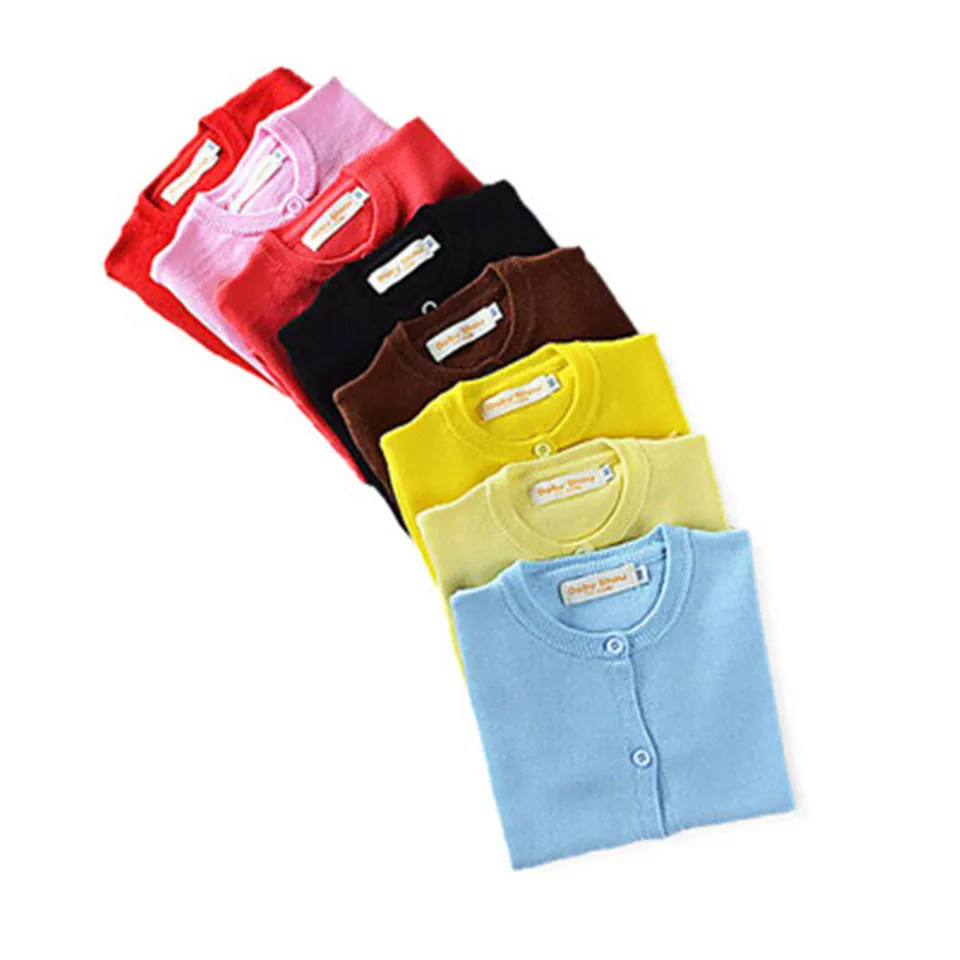 Весенне-осенний базовый школьный свитер для девочек кардиган ярких цветов