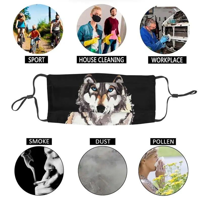 

Wolf Lovers Watercolor Breathable Mouth Face Mask Men Anti Dust Haze Mask Protection Cover Respirator Muffle