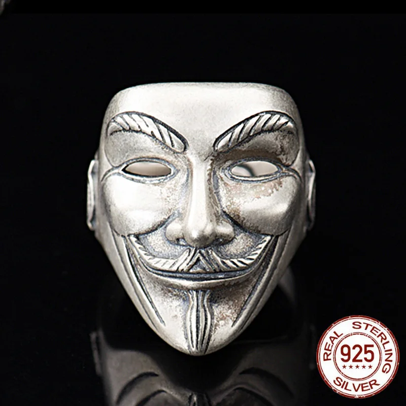 Кольцо мужское из серебра 100% пробы в стиле панк|Кольца| |