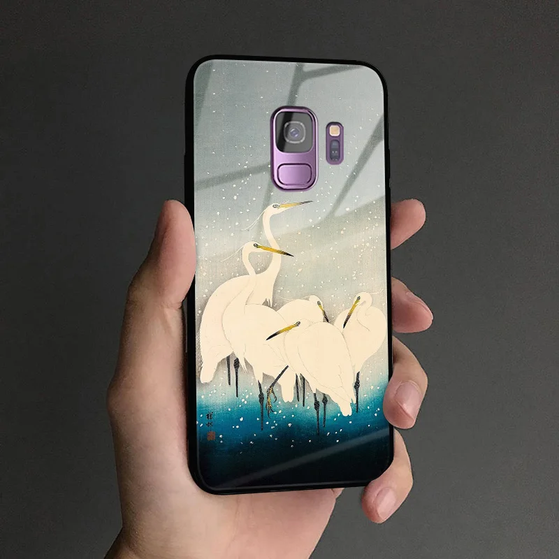 UKIYOE 9 Ukiyo-e японский стиль художественный мягкий силиконовый стеклянный чехол для телефона чехол для samsung Galaxy S8 S9 S10e S10 Note 8 9 10 Plus - Цвет: UKIYOE 9