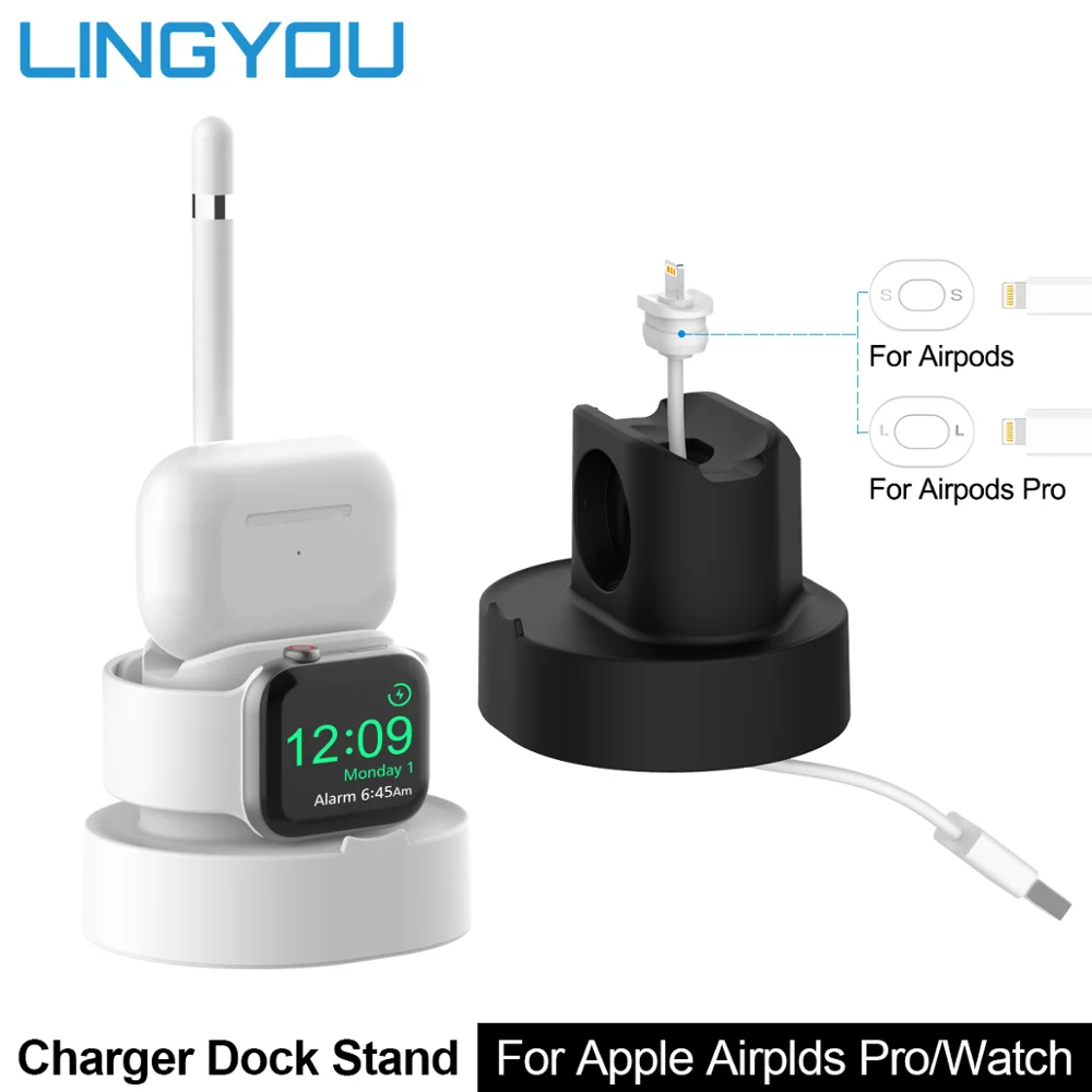 Док станция LINGYOU 3 в 1 для Apple Watch Series 6/Apple SE for 38 42 40 44 мм Airpods Pro 1/2/3/4/5|Подставки и