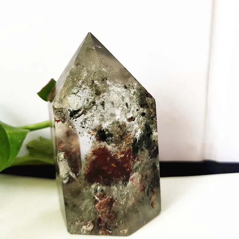 

Natural GREEN PHANTOM CRYSTAL quartz crystal point mineral stones energy Healing crystals