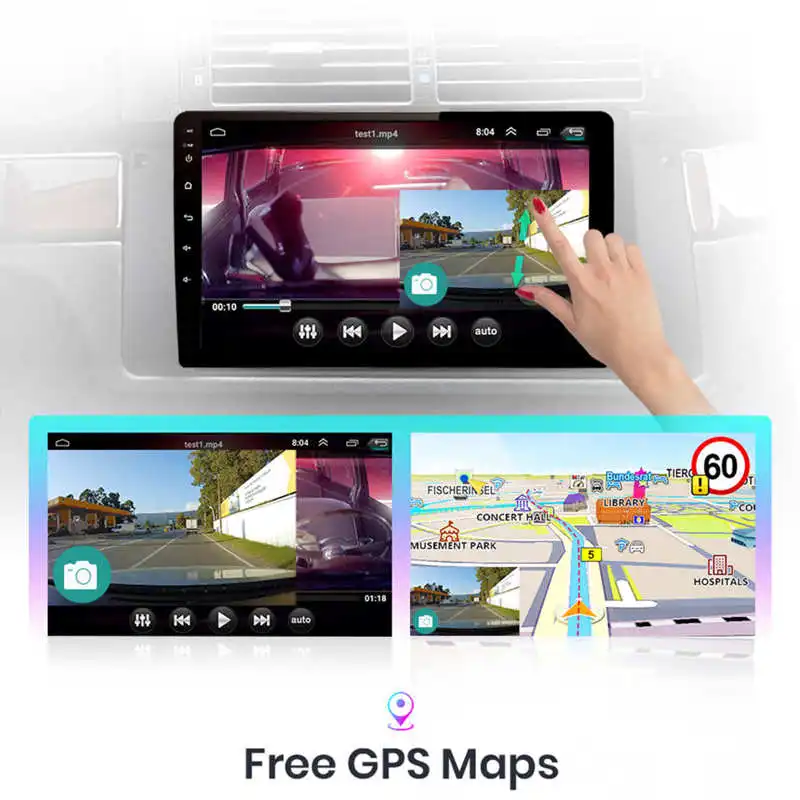 9in автомобильный мультимедийный плеер GPS навигации для Android10.0 WiFi сенсорный Экран