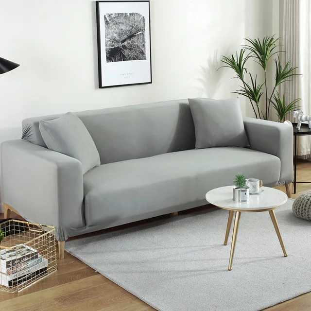 Light gray 02 Стрейч диван крышка четыре сезона все включено Универсальный диванных чехлов эластичность чехол для дивана Чехлы для 1/2/3/4 местный Гостиная - Цвет: Light gray 02