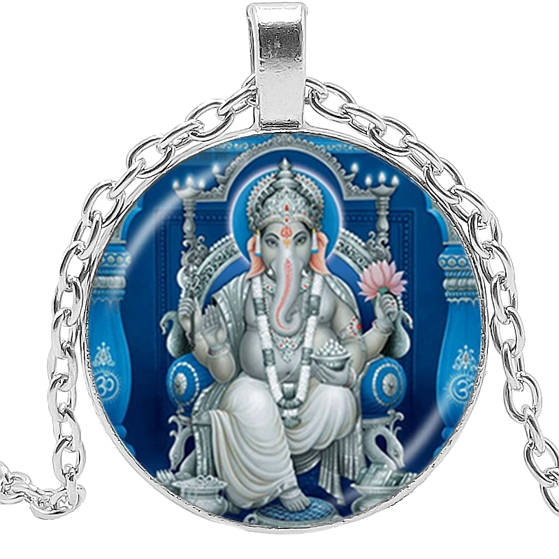 

2020 Lord Ganesh Ganesha Necklace God of Wealth Pendant Hindu Elephant Necklace Buddha Meditation Spirit Jewelry Necklace