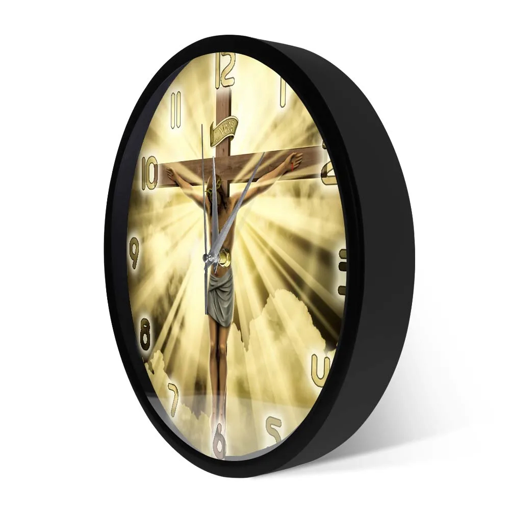 

Jesus Christ On Cross Good Friday Calvary Wall Clock Christian Spiritual God Prayer Silent Wall Clock Bible Faith Home Decor