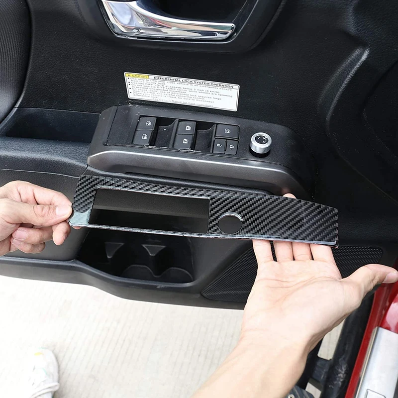 

for Toyota Tacoma 2015-2020 Car Window Lift Switch Panel Cover Trim Decorative Frame Carbon Fiber Sticker Accessories