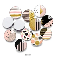 pink gold geometry mix 12mm18mm20mm25mm round photo glass cabochon demo flat back making findings s0321