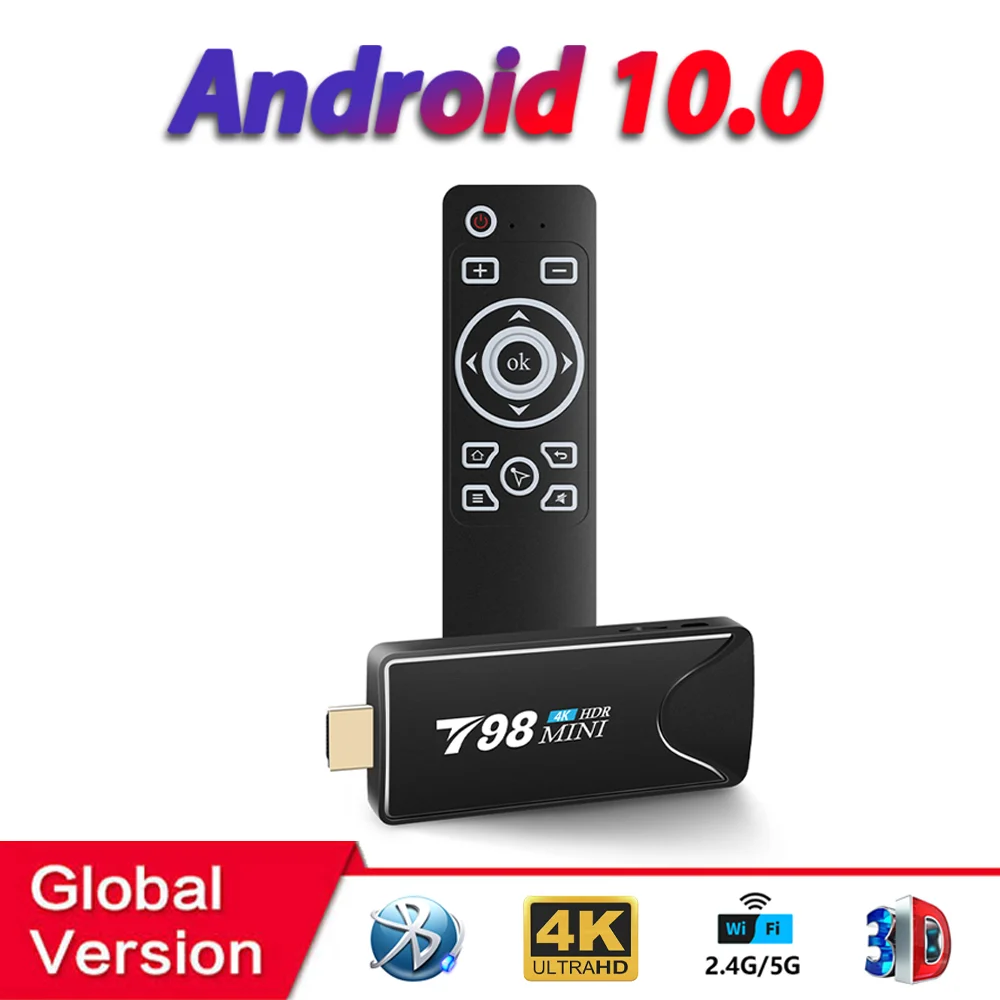 ТВ-приставка HONGTOP 4k RK3318 четырехъядерный android 10 2 ГБ 16 4 ГГц и 5G Wi-Fi play store HD T98mini |