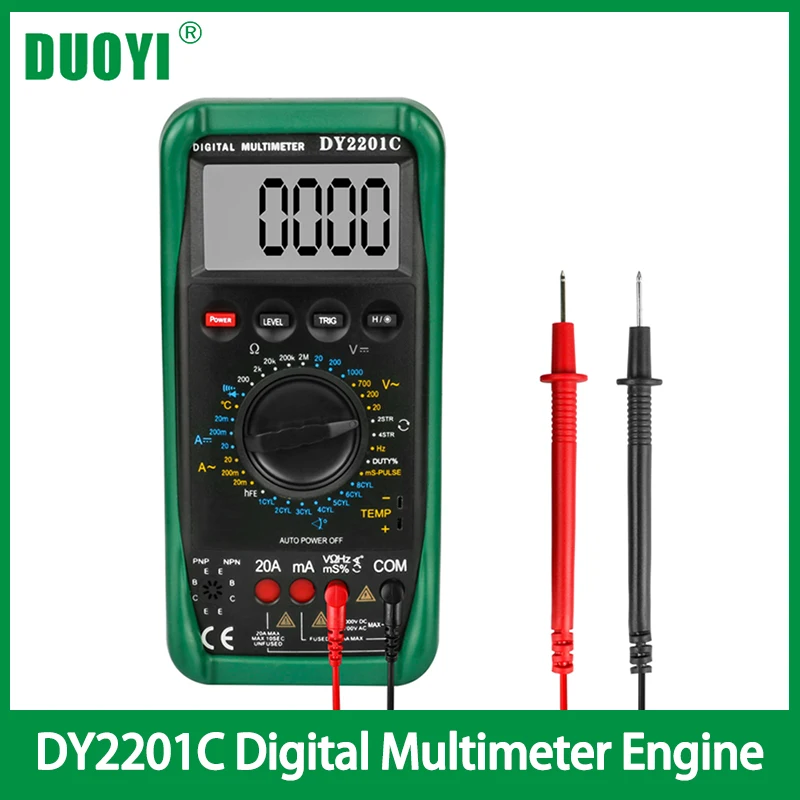 DUOYI DY2201C Цифровой мультиметр и двигателя (об/мин) Напряжение сопротивление