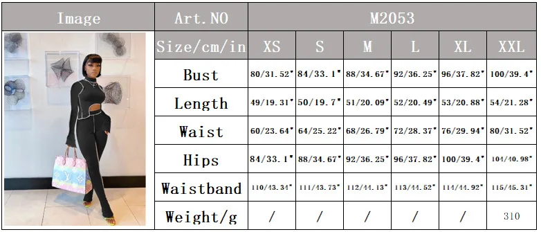 

Spring Autumn Women Skinny Two-piece Clothes Set Long Sleeve Round Collar Irregular Hem Crop Top + Long Pants Sets