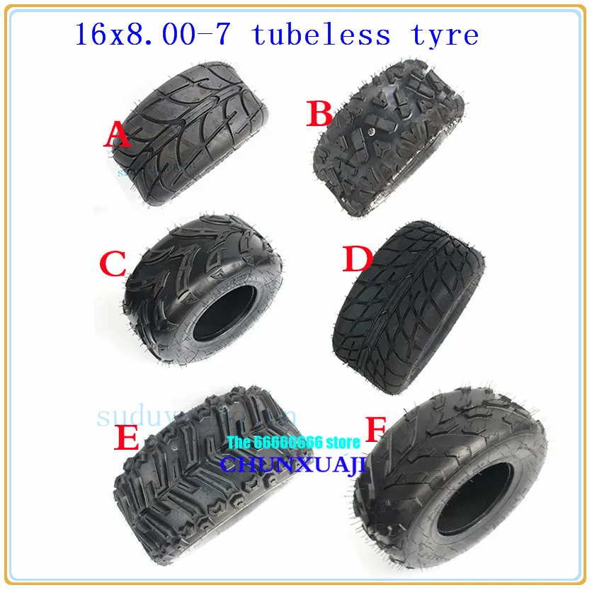 Внедорожные шины 16x8-7 ATV &amp Go-Kart вездеходные 16x8.00-7 16/8-7 бескамерные для шоссе