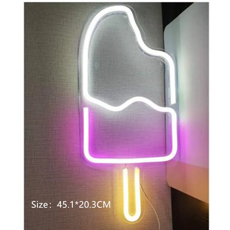 Светодиодный неоновый светильник для мороженого настенные подвесные неоновые