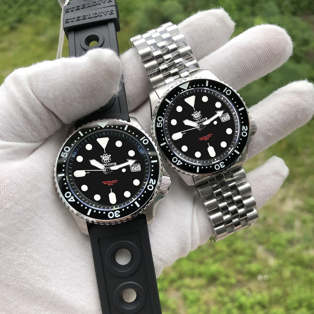 

STEELDIVE 1996 SKX007 Mechanical Watch NH35 Sapphire Crystal Automatic Watch Men 316L Steel Diver Watches 200m Ceramic Bezel