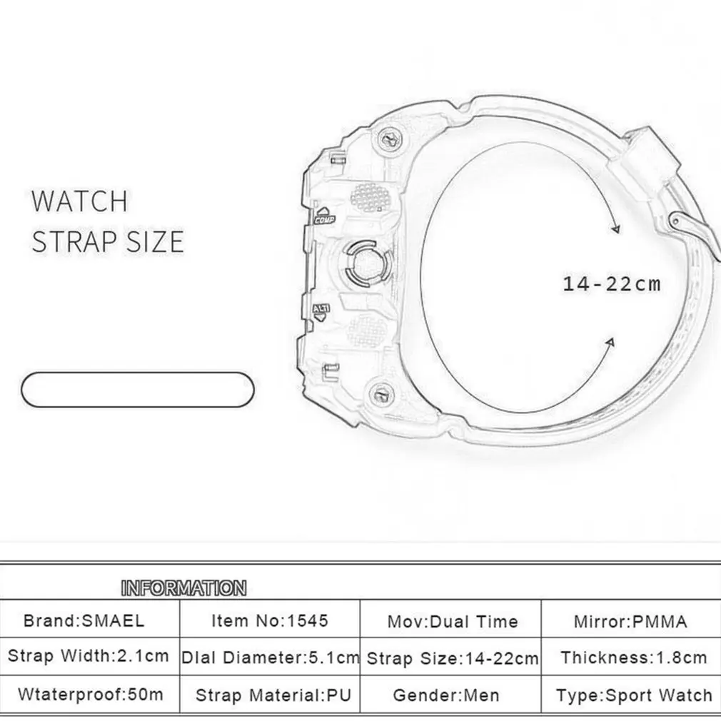 

Multifunctional Waterproof Luminous Dual Display With Calendar Outdoor Sport Running Jogging Electronic Wrist Watches