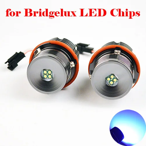 Blue for Bridgelux Бегемот светодиодные габаритные огни «глаза ангела» 2*20 Вт 40 Вт для CREE светодиодный чипы для Bridgelux чип белый/красный/синий/желтый для E39 E60 E61 E63 E64 E65 - Цвет: Blue for Bridgelux