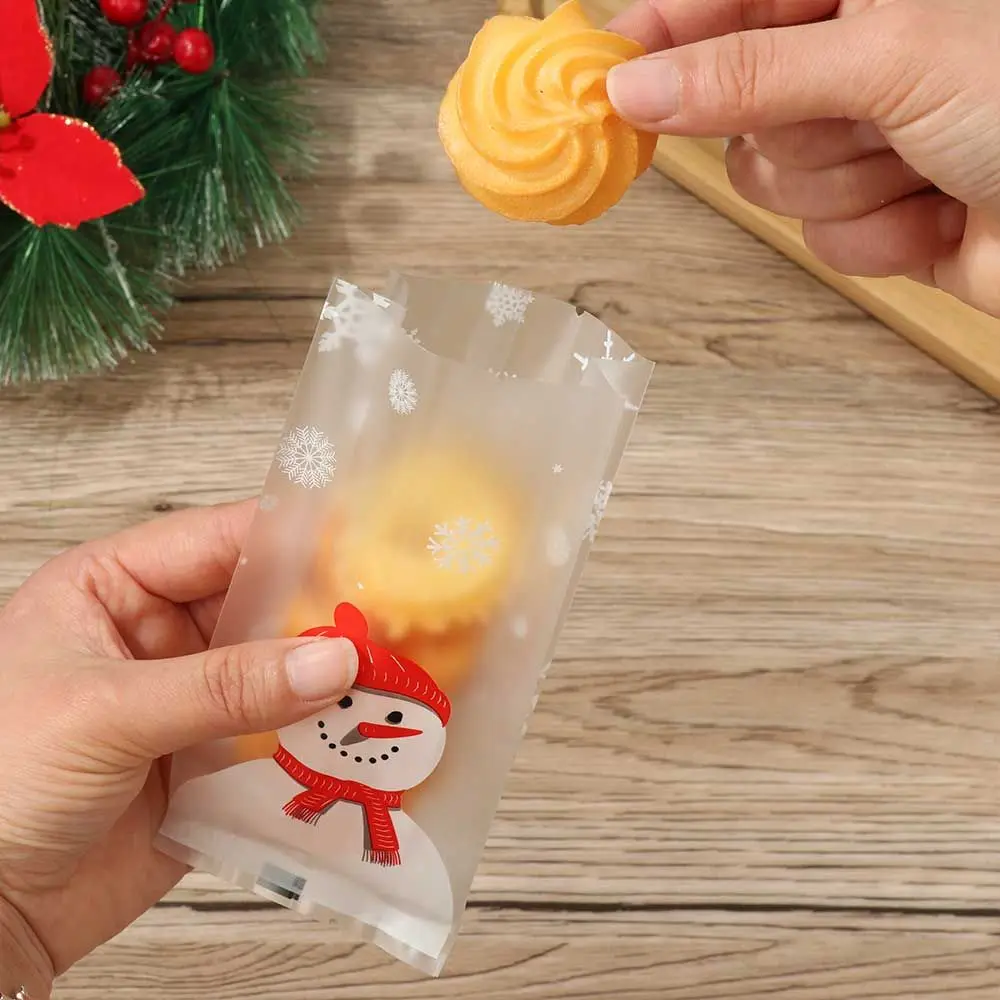 Подарочный пакет для печенья пластиковый в виде снеговика праздника
