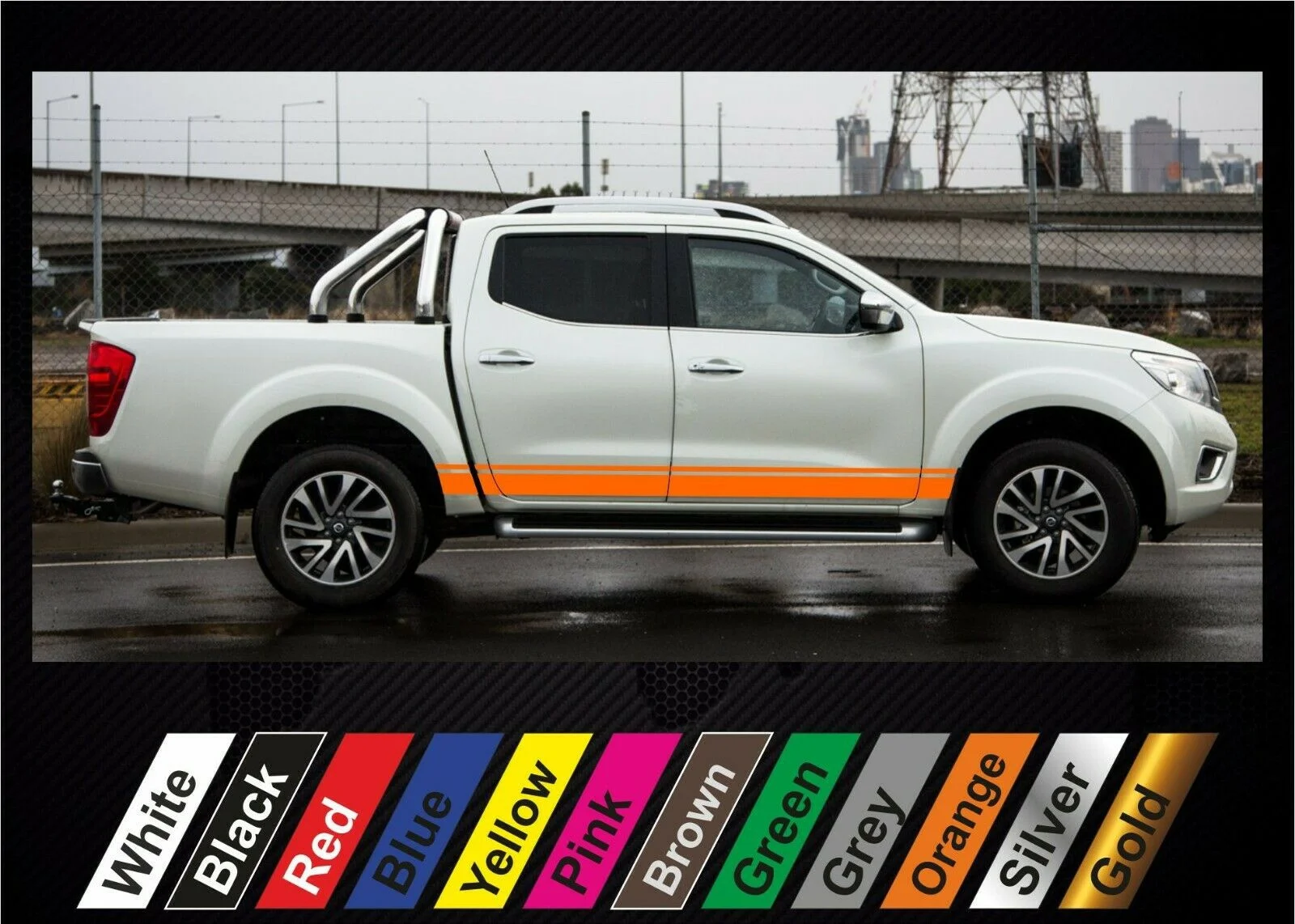 

Наклейки для x2 Nissan Navara графика боковая полоса наклейка #6
