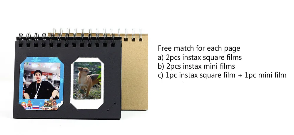 Фотоальбом Instax Square 40 слотов фотоальбом настольная календарная книга для Fujifilm SQ20