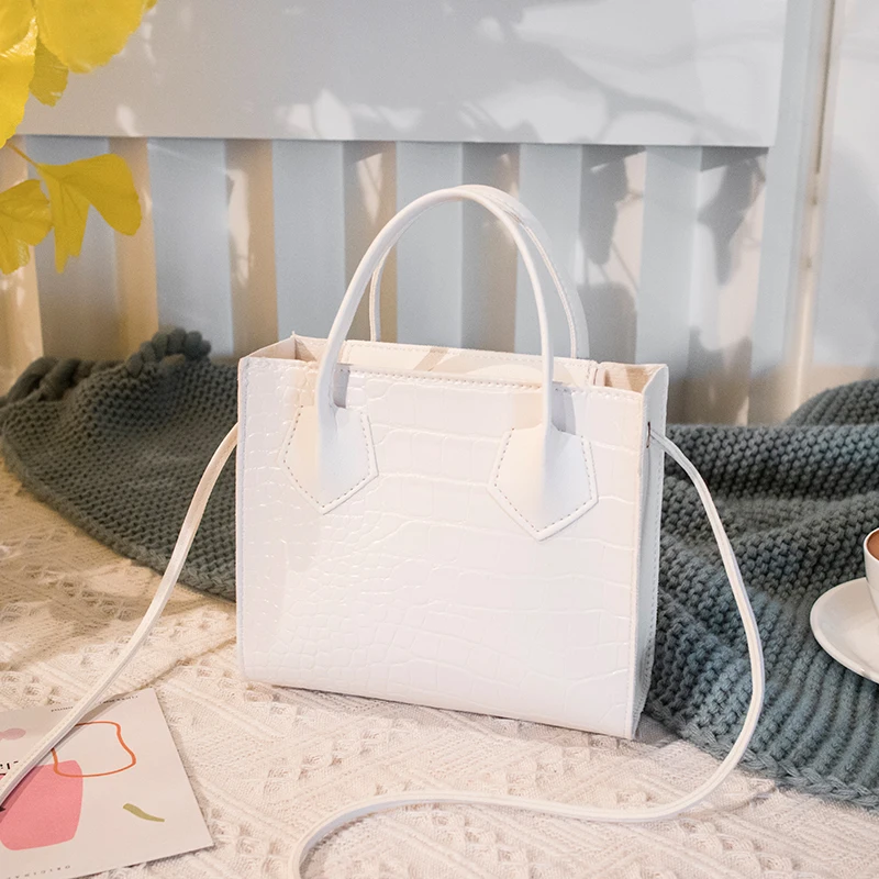 

Classic Texture Vintage Alligator Leather Shoulder Bags Delicate Creative Design Women Pure Small Totes Crossbody Handbag