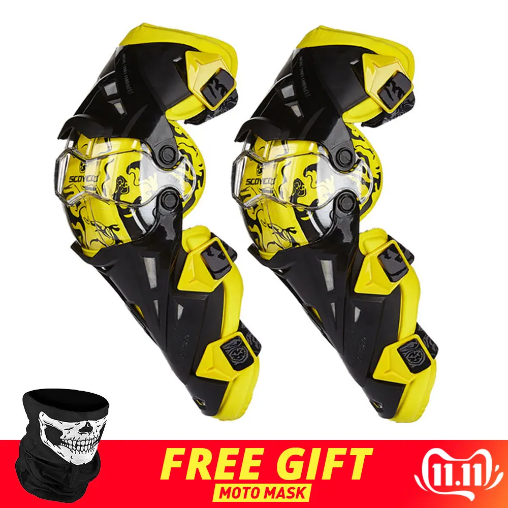 K12 Yellow Knee SCOYCO CE мотоциклетная броня для мотокросса, защита груди и спины, защитный жилет, мотоциклетная куртка, гоночная Защитная Защита тела, MX Armor - Цвет: K12 Yellow Knee