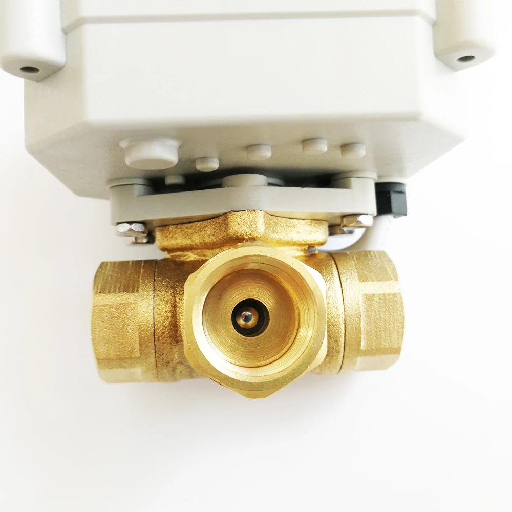 Φ DC12V DC24V 2/3/5/7 провода 3 Way T/L тип Латунь 1/2 ''DN15 Горизонтальный Электрический