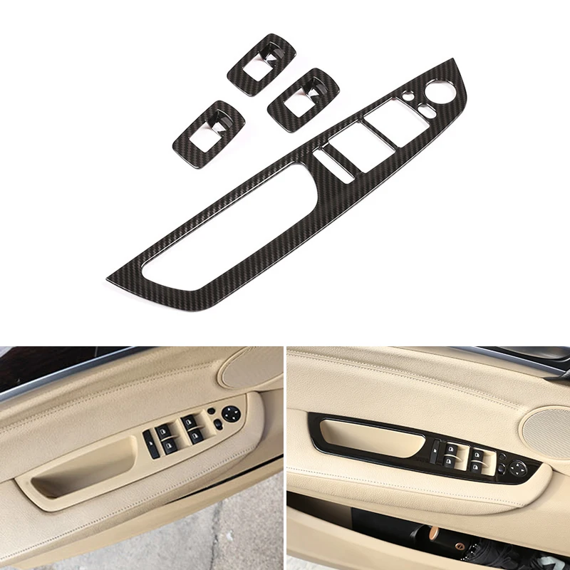 Накладка для кнопки подъема окна автомобиля углеродное волокно BMW X5 X6 E70 E71 2008 - 2011