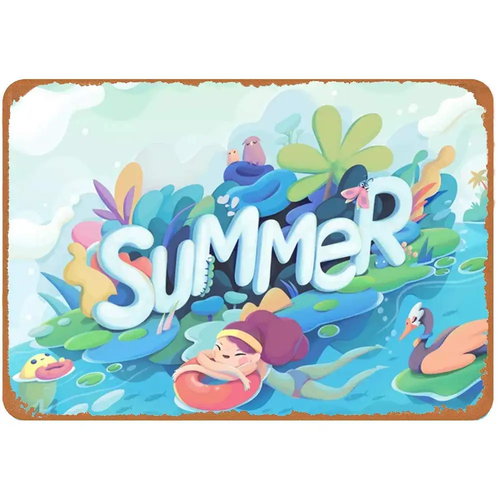 

Vintage Metall Zeichen Sommer Schwimmen Outdoor Garten Home Bar Hotel Club Schlafzimmer Wand Dekor Zeichen 12X8Inch