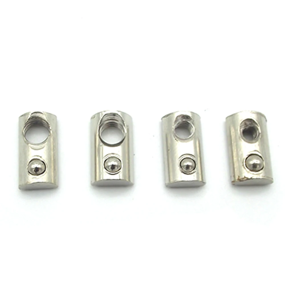 10 шт./лот никелевое покрытие 45 серии рулонные т Пружинные гайки M4 M5 M6 M8 для 4545