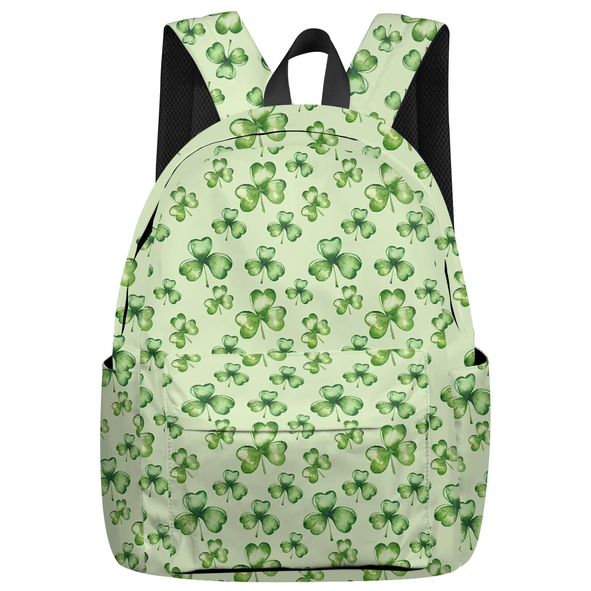 Зеленый Рюкзак с изображением клевера для подростков дорожные сумки школьные