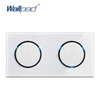 5 Gang 2 способ настенный светильник переключатель Wallpad люксовые клавишные закаленное с украшением в виде кристаллов Стекло Панель Электрический Настенный светодиодный индикатор белый