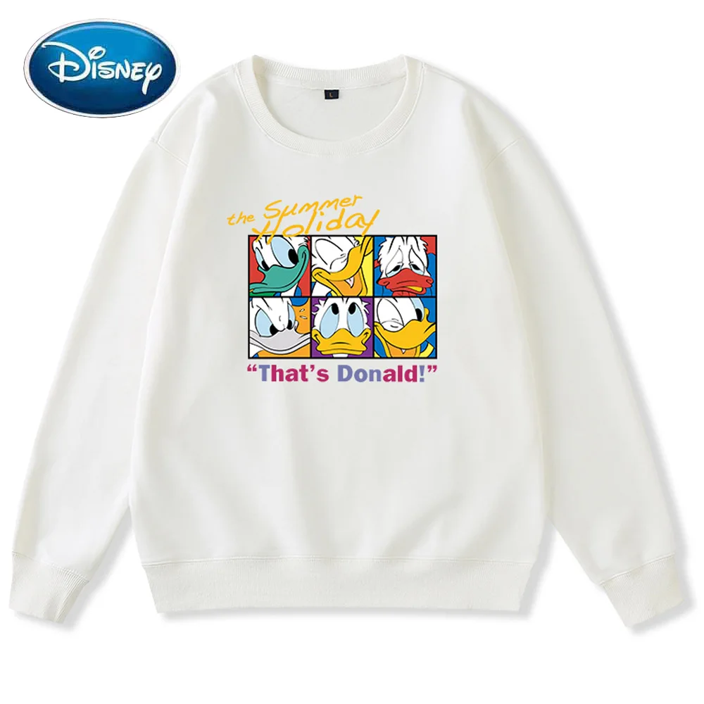 

Disney Fashion Donald Duck Letter Cartoon Print Streetwear Cute Unisex Women Couples Sweatshirt Long Sleeve Tops 8 Colors Female