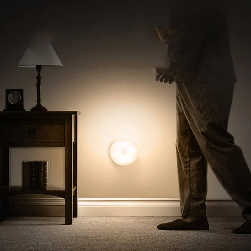 

Motion Sensor Light Night Light LED Rechargeable Sensor Wireless Energy-Saving Bedroom Wall Cabinet Light Body Induction Lamp