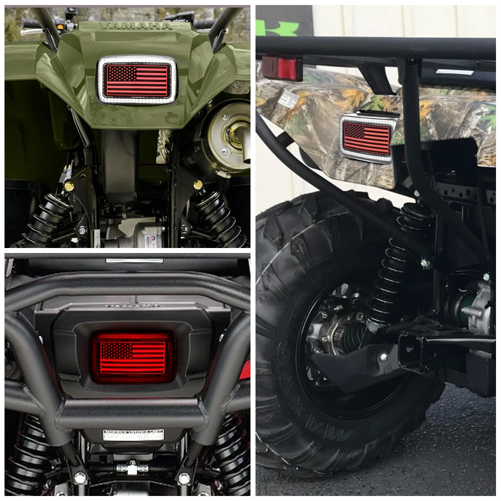 

MOVOTOR White Halo Smoked Lens Brake Light Led ATV Tail Light for YFM Grizzly Big Bear Kodiak Viking Bruin Wolverin Bear Tracker
