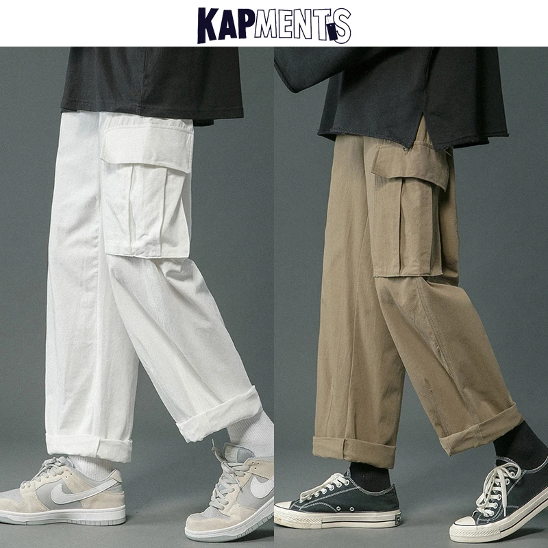 Мужские брюки-карго в стиле Харадзюку с широкими штанинами | Мужская одежда