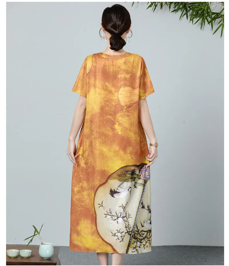 Новинка лета 2020 платье в китайском стиле для женщин с длинным рукавом женское