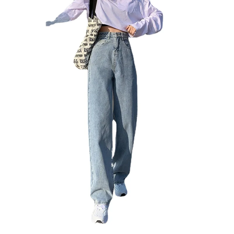 

2021 New Syiwidii Wide Leg Jeans for Women Bottom Baggy Denim Pants High Waist Full Length Clothing Trousers Vintage Streetwear