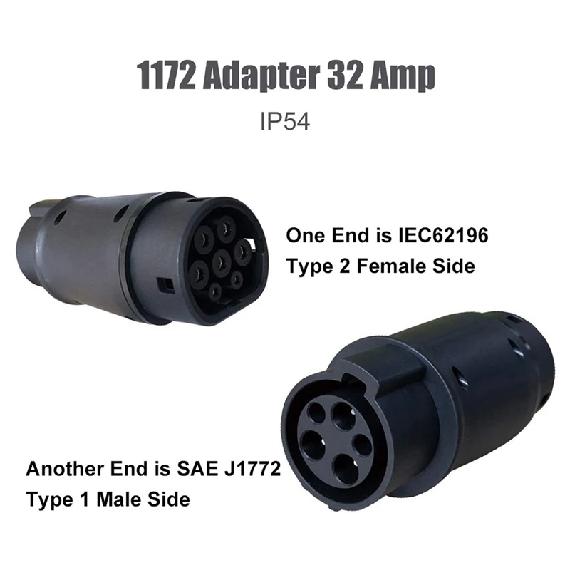 

Novel-EVSE EV Adaptor 32A SAE J1772 Type 1 to Type 2 Plug EV Adapter Electric Cars Vehicle Charger Charging Connector
