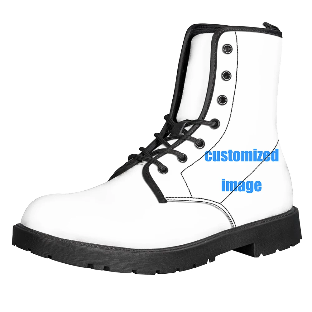 

KUILIU Customized Women's Fashion Boots Print Mid-calf Combat Boots for Man Outdoor Sneakers Custom Shoes POD Dropshipping