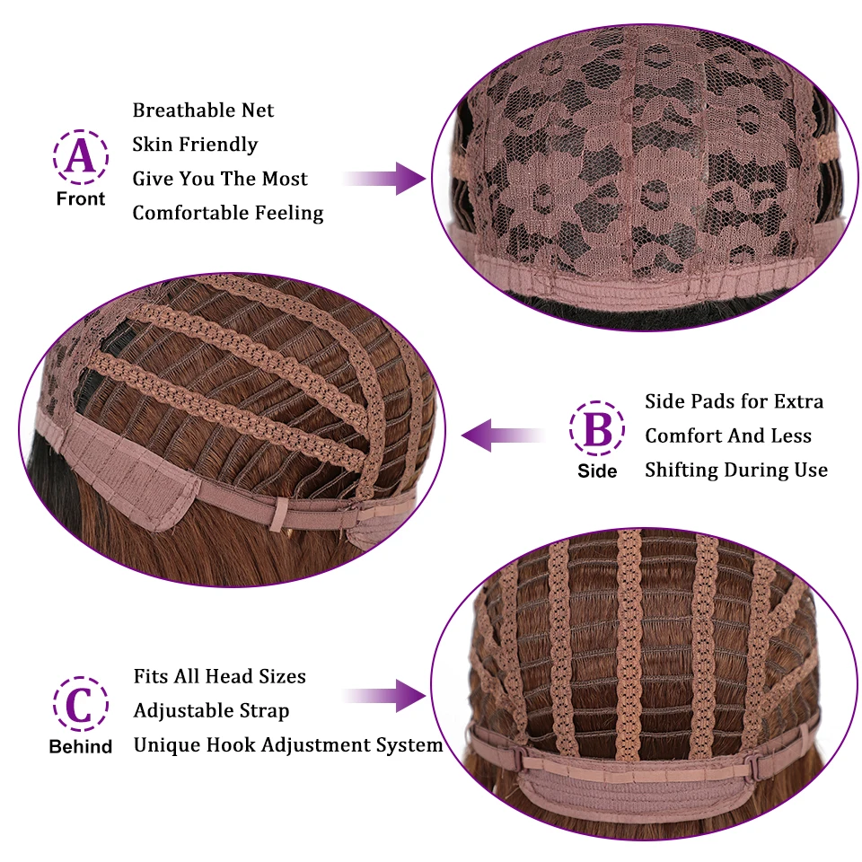 Короткий парик Боб с челкой черные коричневые прямые синтетические парики Омбре