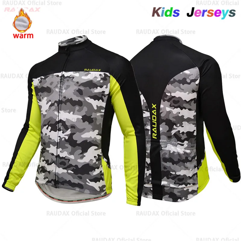 2019 детский зимний термальный флисовый костюм Джерси для езды на велосипеде